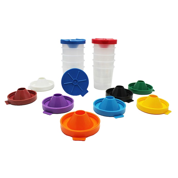Creativity Street No-Spill Round Paint Cups with Colored Lids, 3in, PK 10 PAC5100 - main